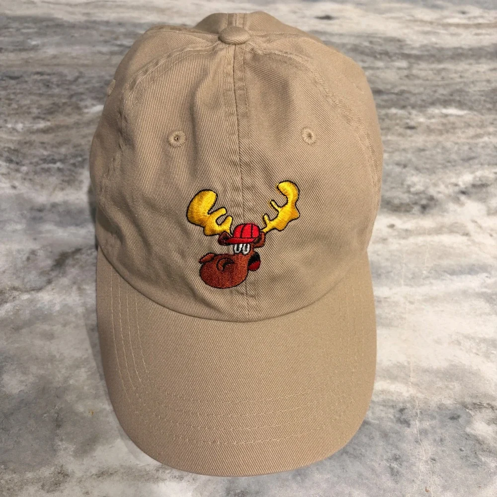 Cap America Moose Invitational Khaki Tan Baseball Hat Adjustable Strapback Cap